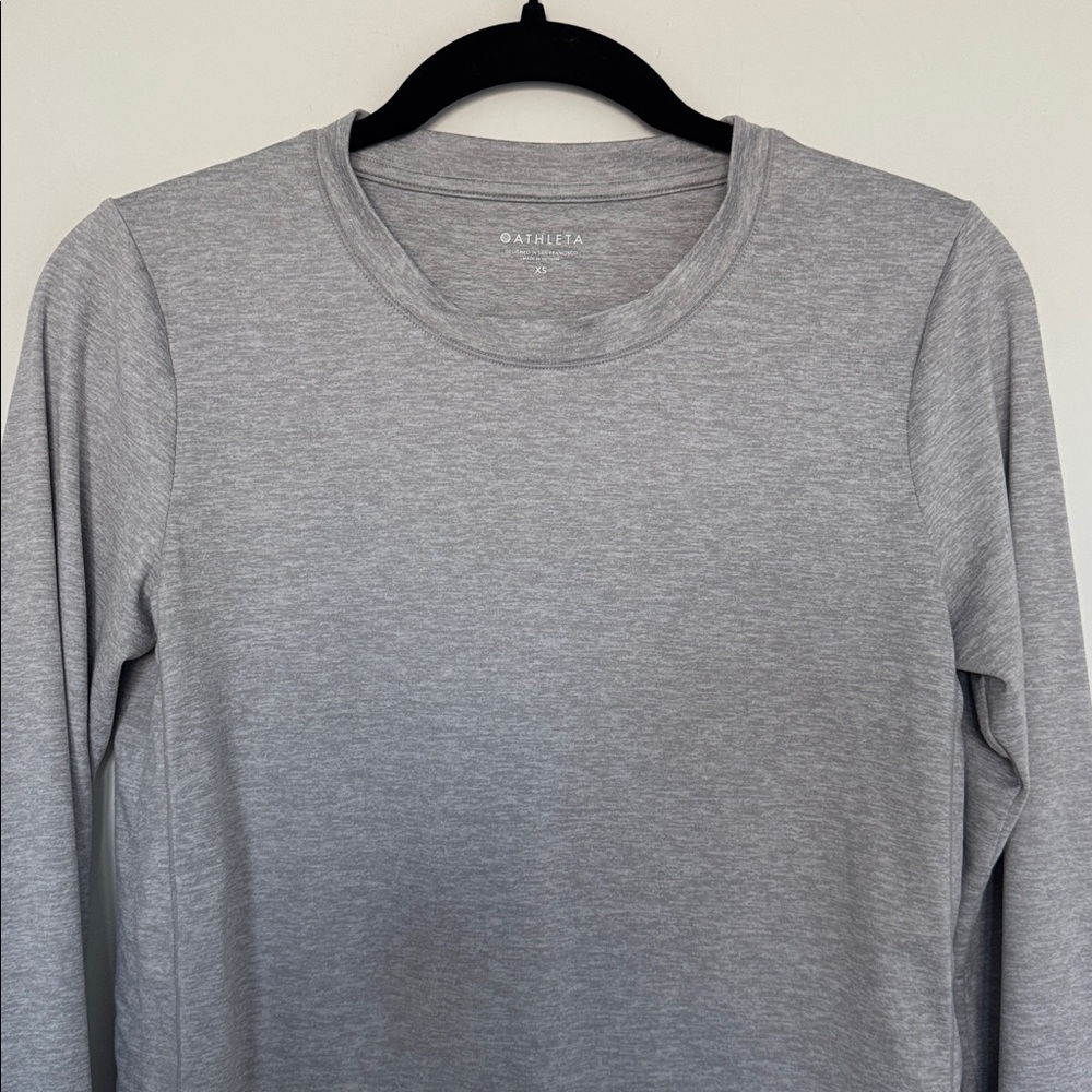 Athleta Heather Gray Long Sleeve Women's Athletic Top - Size XS - Picture 3 of 8